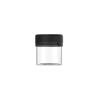 Chubby Gorilla Envase de 2 oz para aviador con revestimiento y evidencia de manipulación (envase transparente con cierre negro)