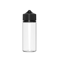 Chubby Gorilla Botella unicornio CR de 120 ml con evidencia de manipulación (botella transparente con cierre negro)