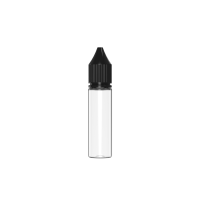 Chubby Gorilla Botella de unicornio CR de 20 ml con evidencia de manipulación (botella transparente con cierre negro)