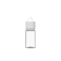 Chubby Gorilla Botella unicornio de 30 ml con tapa a prueba de manipulaciones (botella transparente con cierre blanco)