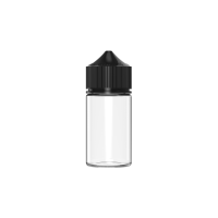 Chubby Gorilla Botella mini unicornio de 60 ml con evidencia de manipulación (botella transparente con cierre negro)