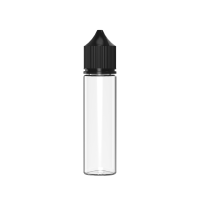 Chubby Gorilla Botella unicornio de 60ml con reductor de flujo y evidencia de manipulación (botella transparente con cierre negro)