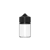 Chubby Gorilla Botella unicornio de 60ml con tapa a prueba de manipulaciones (botella transparente con cierre negro)