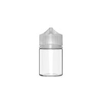 Chubby Gorilla Botella unicornio de 60 ml con tapa a prueba de manipulaciones (botella transparente con cierre transparente)