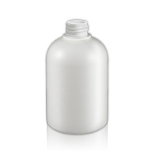 Frasco, 28/410, 500 ml, con tapa de rosca, blanca, cilíndrica, HDPE - Grasa