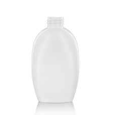 Frasco, 28/410, 300 ml, con tapa de rosca, blanca, ovalada, HDPE