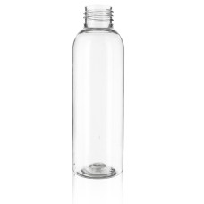Frasco, 24/410, 125 ml, de rosca, transparente, redonda Boston, PET Frasco, 24/410, 125 ml, de rosca, transparente, redonda Boston, PET