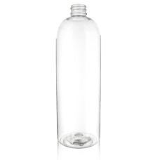 Frasco, 28/410, 750 ml, con tapa de rosca, transparente, alta boston round, PET