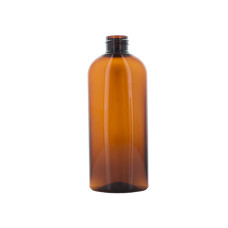 Frasco, 24/410, 150 ml, con tapa de rosca, marrón transparente, ovalada, PET.