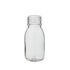 Frasco, 28/410, 50 ml, transparente, cilíndrica, PET, 21 g - para tapa a prueba de manipulaciones/CRC.