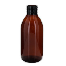 Frasco, 28/410, 200 ml, marrón, cilíndrica, PET, 21 g - para tapa a prueba de manipulaciones/CRC.