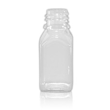 Frasco, 18/410, 15 ml, transparente, cuadrada, PET, solo para tapas