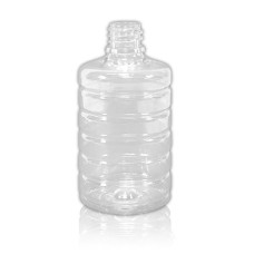 Frasco, 18/410, 100 ml, transparente, acanalada, PET, solo para tapas.