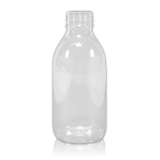 Frasco, 28/410, 200 ml, transparente, PET, para tapa a prueba de manipulaciones.