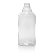 Frasco, 28/410, 500 ml, con tapa de rosca, transparente, PET, con cuello para bebidas - OVALADA DELGADA