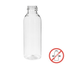 Frasco, 20/410, 50 ml, con tapa de rosca, transparente, redonda tipo Boston, PET, pared rígida, no se puede apretar Frasco, 20/410, 50 ml, con tapa de rosca, transparente, redonda tipo Boston, PET, pared rígida, no se puede apretar