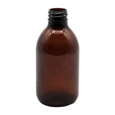 Frasco, 28/410, 250 ml, rosca, marrón transparente, PET