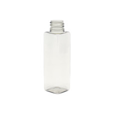 Botella, 20/410, 50 ml, con tapa de rosca, transparente, cuadrado, PET Botella, 20/410, 50 ml, con tapa de rosca, transparente, cuadrado, PET