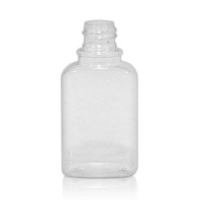 Frasco, 18/410, 50 ml, con tapa de rosca, transparente, 7 g, cuadrada, PETG - ESQUINADA