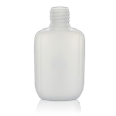 Botella, cuello especial, 75 ml, rosca, natural, plana, acetona, sin tapa