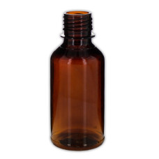 Frasco, 18/410, 30 ml, de rosca, marrón, cilíndrico, PET, para pulverizador Frasco, 18/410, 30 ml, de rosca, marrón, cilíndrico, PET, para pulverizador