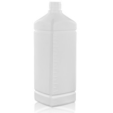 Frasco, 28/410, 1000 ml, rosca, blanco sólido, cuadrada, PE - MEDICIÓN